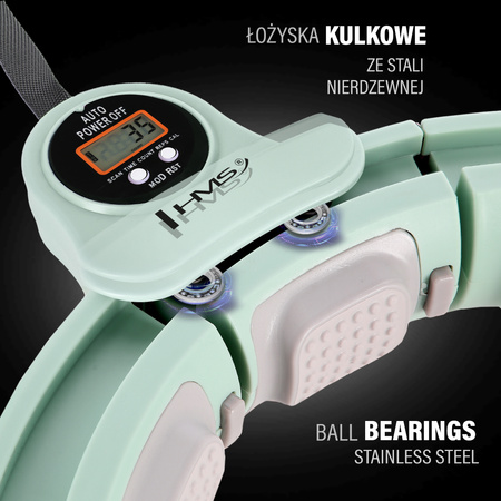 Hula hop z magnesami, obciążnikiem i licznikiem HMS HHM13 zielony