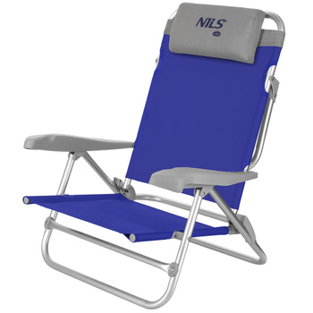 Krzesło turystyczne składane 2w1 NILS CAMP NC3502 niebiesko-szare