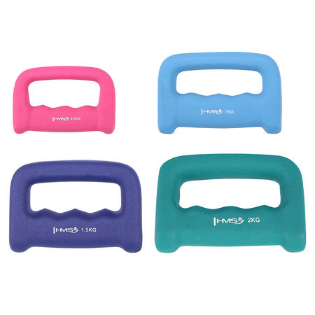 Ciężarek żeliwny pokryty neoprenem HMS CK05 0.5 kg różowy