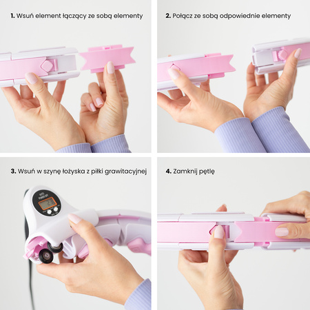 Hula hop z wypustkami, obciążnikiem i licznikiem HMS HHW06 różowy