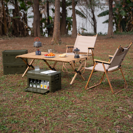 Składana skrzynia kempingowa z pokrywą NILS CAMP NCB4003 50L zielona