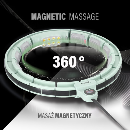 Hula hop magnetyczny z licznikiem i pasem HMS HHM13 green