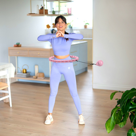 Hula hop z wypustkami i obciążnikiem HMS HHW02 jasnoróżowy