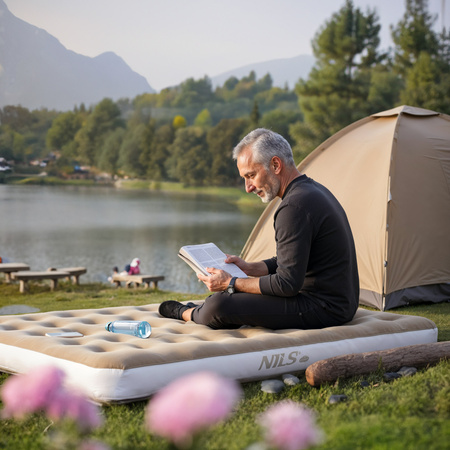 Materac turystyczny dmuchany NILS CAMP NC2801 191 x 73 x 22 mm beżowy