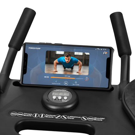 Deska do ćwiczeń mięśni brzucha i pompek z linkami 3w1 HMS DBP02 czarna