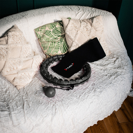 Hula hop z wypustkami, obciążnikiem i pasem HMS HHW12 + BR163 czarny