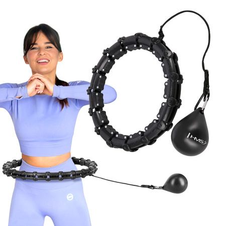 Hula hop z wypustkami i obciążnikiem HMS HHW02 czarny