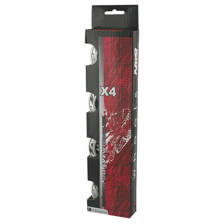 Zestaw kółek do rolek PU 72 mm 82A NILS EXTREME białe