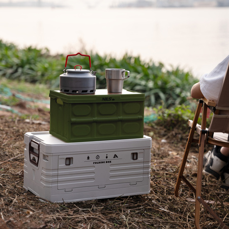 Składana skrzynia kempingowa z funkcją stołu NILS CAMP NCB4007 9L zielona
