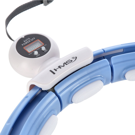 Hula hop z magnesem, obciążnikiem i licznikiem HMS HHM15 niebiesko - biały