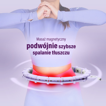 Hula hop z magnesami, obciążnikiem i licznikiem HMS HHM14 fioletowy