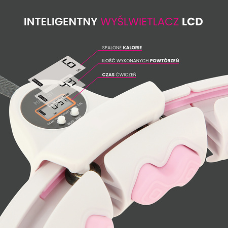 Hula hop z wypustkami, obciążnikiem i licznikiem HMS HHW06 różowy