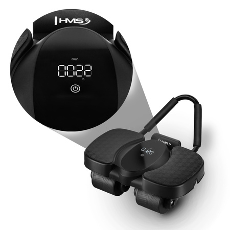 Automatyczne koło do ćwiczeń mięśni brzucha z podparciem i wyświetlaczem HMS KA40