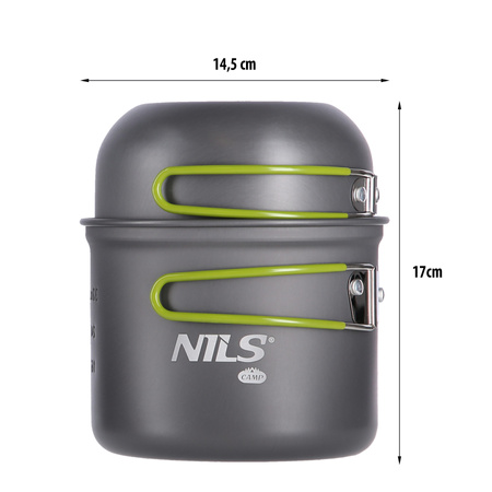 Zestaw naczyń turystycznych XL NILS CAMP NC1767 szary