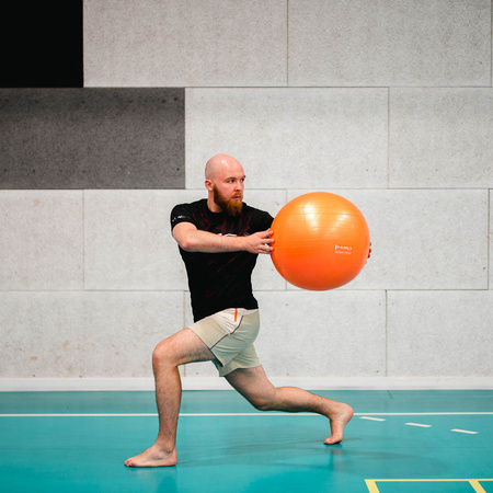 Piłka gimnastyczna anti - burst HMS YB02 55 cm pomarańczowa