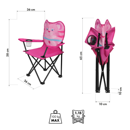 Krzesło dziecięce NILS FUN NC3305 Cat różowe