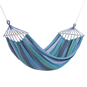 Hamak z drewnianą belka NILS CAMP NC9004 niebieski-ciemnoniebieski