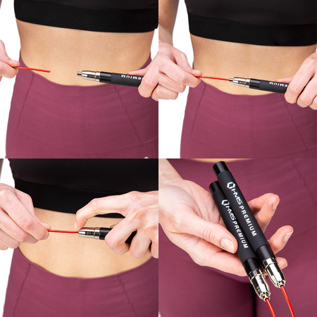 Skakanka szybka HMS PREMIUM SK60 czarna / czerwona