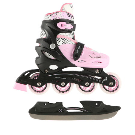 Łyżworolki dziecięce / młodzieżowe 4w1 NILS EXTREME NH18331 czarno / różowe