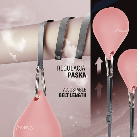 Hula hop z magnesem, obciążnikiem i licznikiem HMS HHM15 różowo - biały