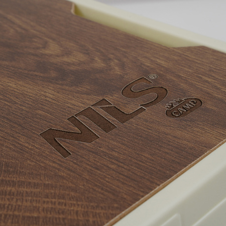 Składana skrzynia kempingowa z funkcją stołu 2w1 NILS CAMP NCB4007 15L biała