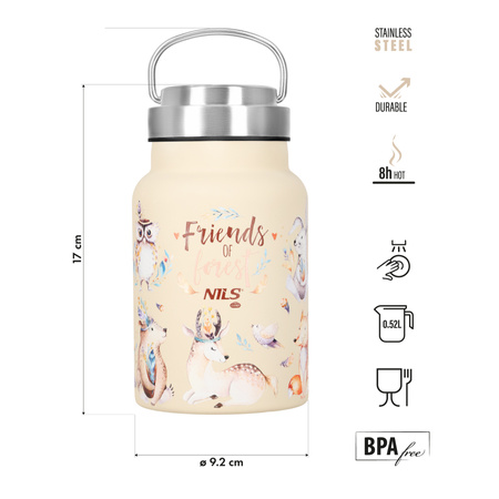 Butelka stalowa na wodę NILS CAMP NC3806 520 ml forest