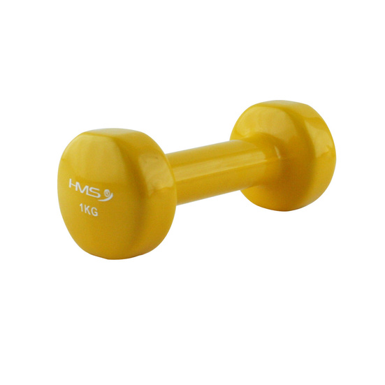 Ciężarek żeliwny pokryty winylem HMS 17023 1.0 kg żółty