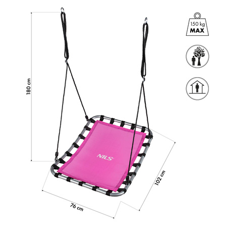 Huśtawka bocianie gniazdo NILS NB5045 różowa