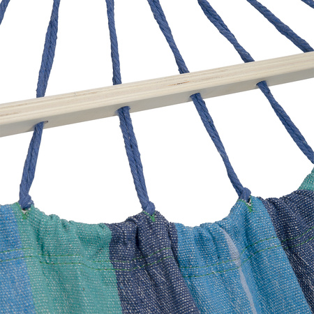 Hamak z drewnianą belka NILS CAMP NC9004 niebieski-ciemnoniebieski