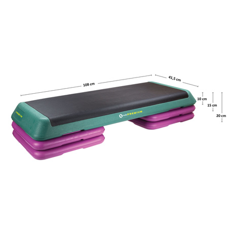 Step do aerobiku HMS PREMIUM AS006 czarno - zielono - różowy