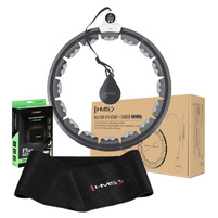 Zestaw hula hop z piłką grawitacyjną, licznikiem i pasem wyszczuplającym HMS HHW06 + BR163 black