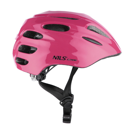 Kask rowerowy dziecięcy NILS EXTREME MTW01 Led różowy