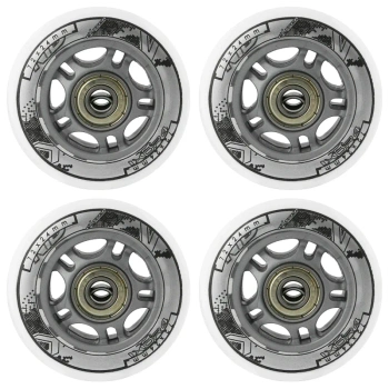 Zestaw kółek z łożyskami ABEC-7 do rolek PU 72 mm 82A NILS EXTREME białe