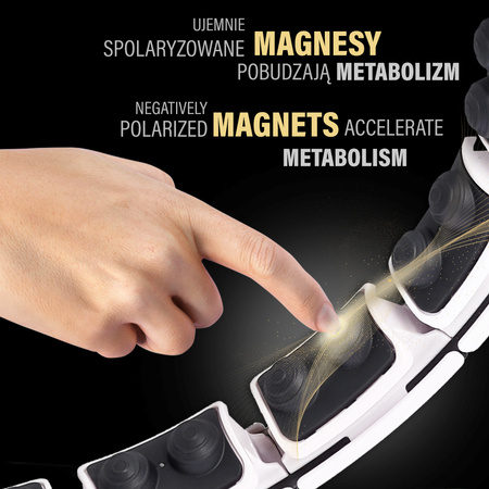 Hula hop z magnesami, obciążnikiem i licznikiem HMS HHM16 biało - czarny