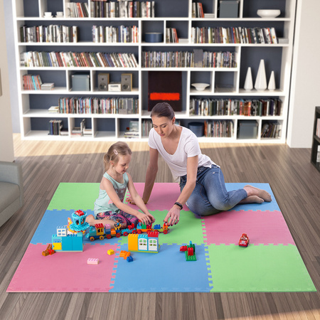 Mata puzzle ONE FITNESS MP10 MULTIPACK 10 mm zielono - niebiesko - czerwona