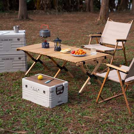 Składana skrzynia kempingowa z funkcją stołu NILS CAMP NCB4002 32L zielona 