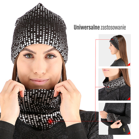 Komin odblaskowy wielofunkcyjny NILS OKN0477 czarno - biały