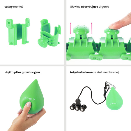 Hula hop z wypustkami, obciążnikiem i pasem HMS HHW01 green