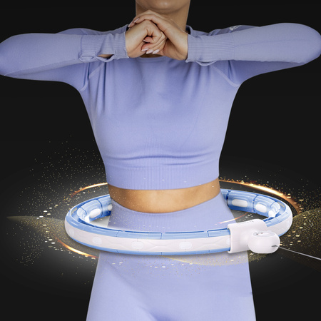 Hula hop z magnesem, obciążnikiem i licznikiem HMS HHM15 niebiesko - biały