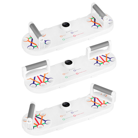 Deska do ćwiczeń mięśni brzucha i pompek z licznikiem HMS DBP03 biało - szara