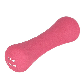 Ciężarek żeliwny pokryty neoprenem HMS 17025 0.5 kg różowy