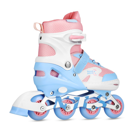 Zestaw łyżworolek z ochraniaczami NILS EXTREME NA0189 LED białe