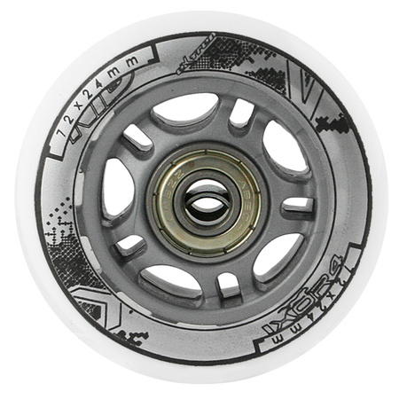 Zestaw kółek z łożyskami ABEC-7 do rolek PU 72 mm 82A NILS EXTREME białe