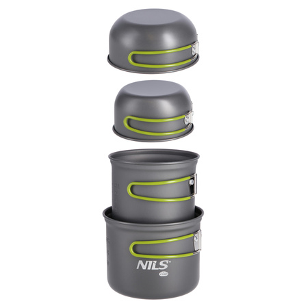 Zestaw naczyń turystycznych XL NILS CAMP NC1767 szary