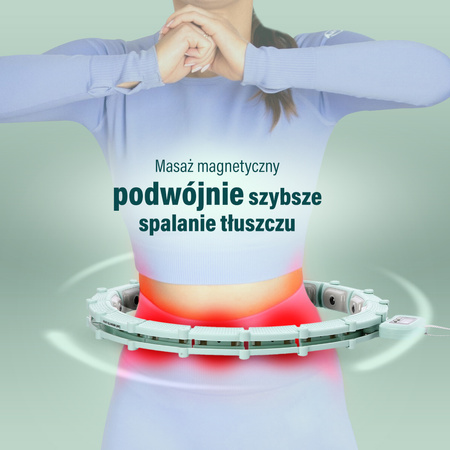 Hula hop z magnesami, obciążnikiem i licznikiem HMS HHM14 zielony