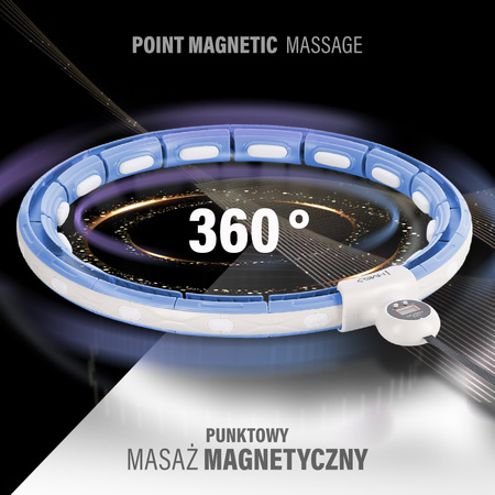 Hula hop z magnesem, obciążnikiem i licznikiem HMS HHM15 niebiesko - biały