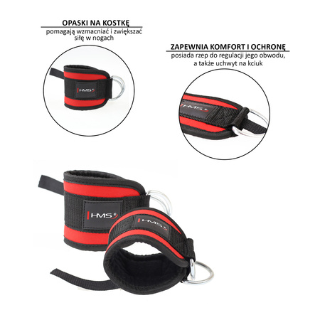 Opaski treningowe na kostkę do wyciągu HMS OPX01 czarne