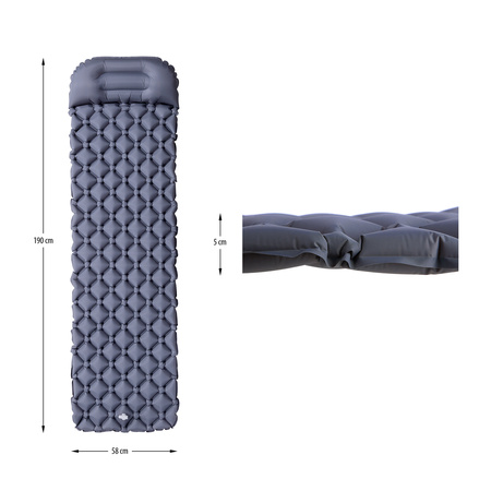 Mata turystyczna NILS CAMP NC4006 szara z pompką