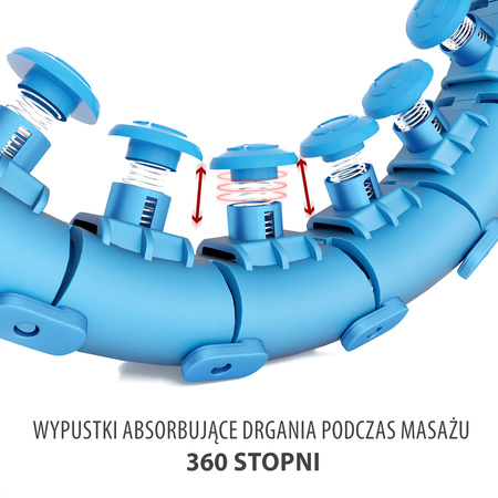 Hula hop z wypustkami, obciążnikiemi pasem HMS HHW01 blue