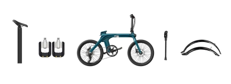 Rower elektryczny składany Fiido X 350W 2024 turkusowy